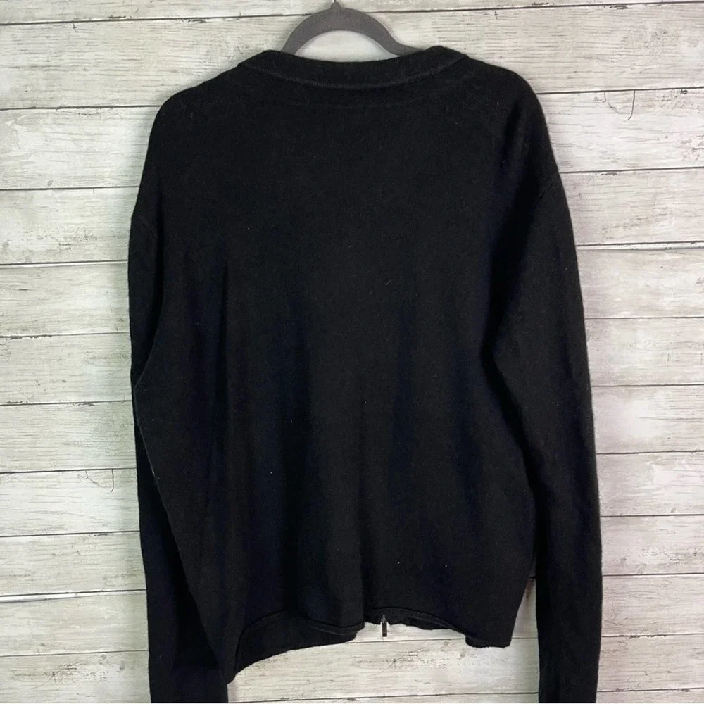 Men's Black Zip-Front Pocket Sweater